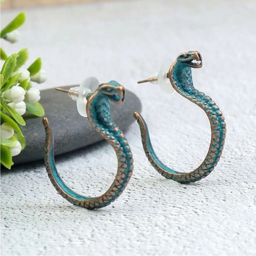 Snake design earrings - Picture 2 of 3